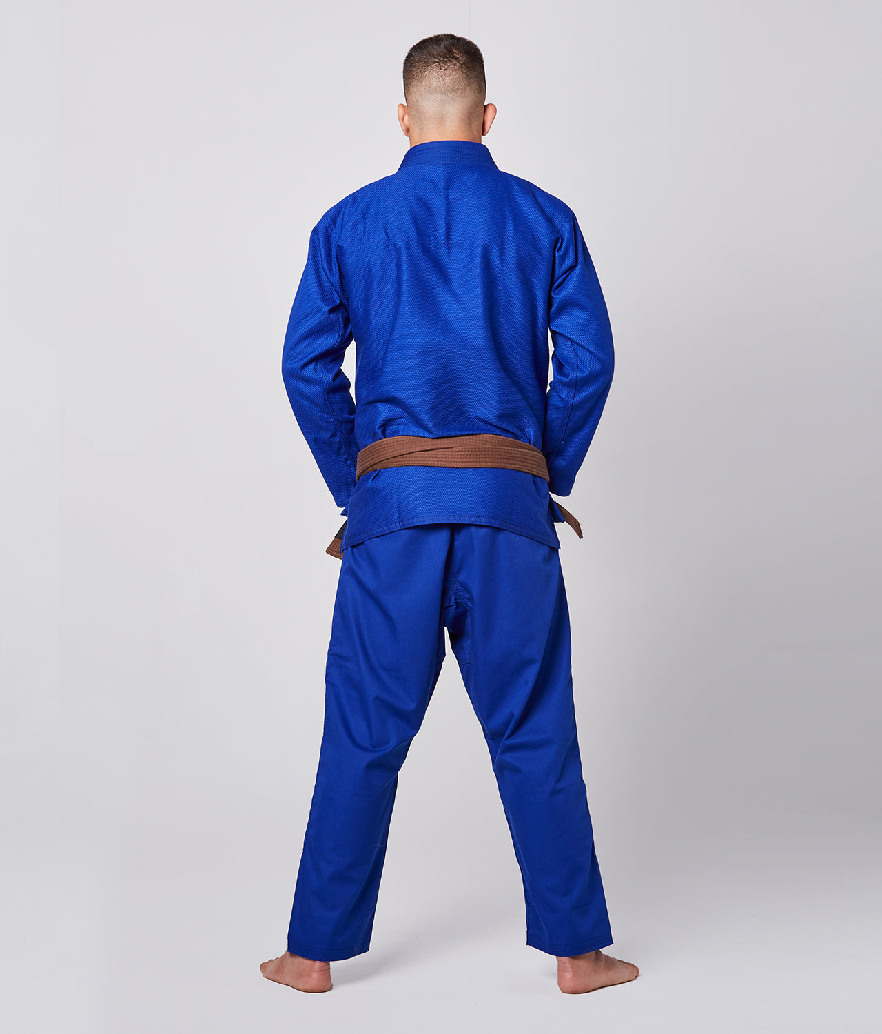 Elite Sports Men's Essential Blue Brazilian Jiu Jitsu BJJ Gi Back View