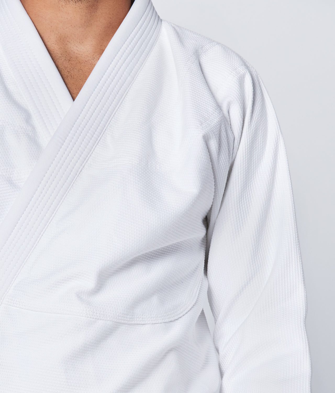 Elite Sports Men's Essential White Brazilian Jiu Jitsu BJJ Gi Closeup