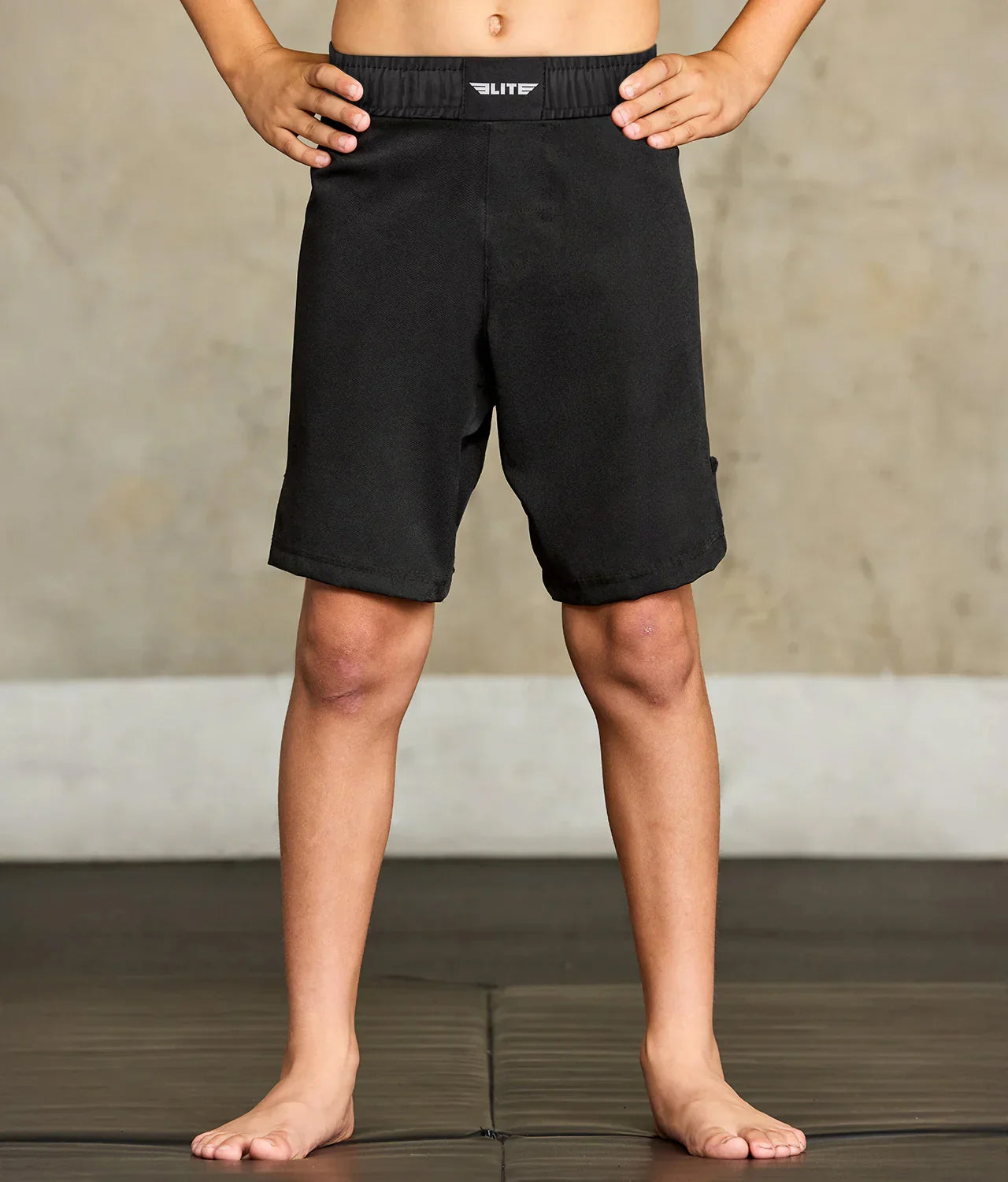 elite sports black jack series black kids bjj shorts