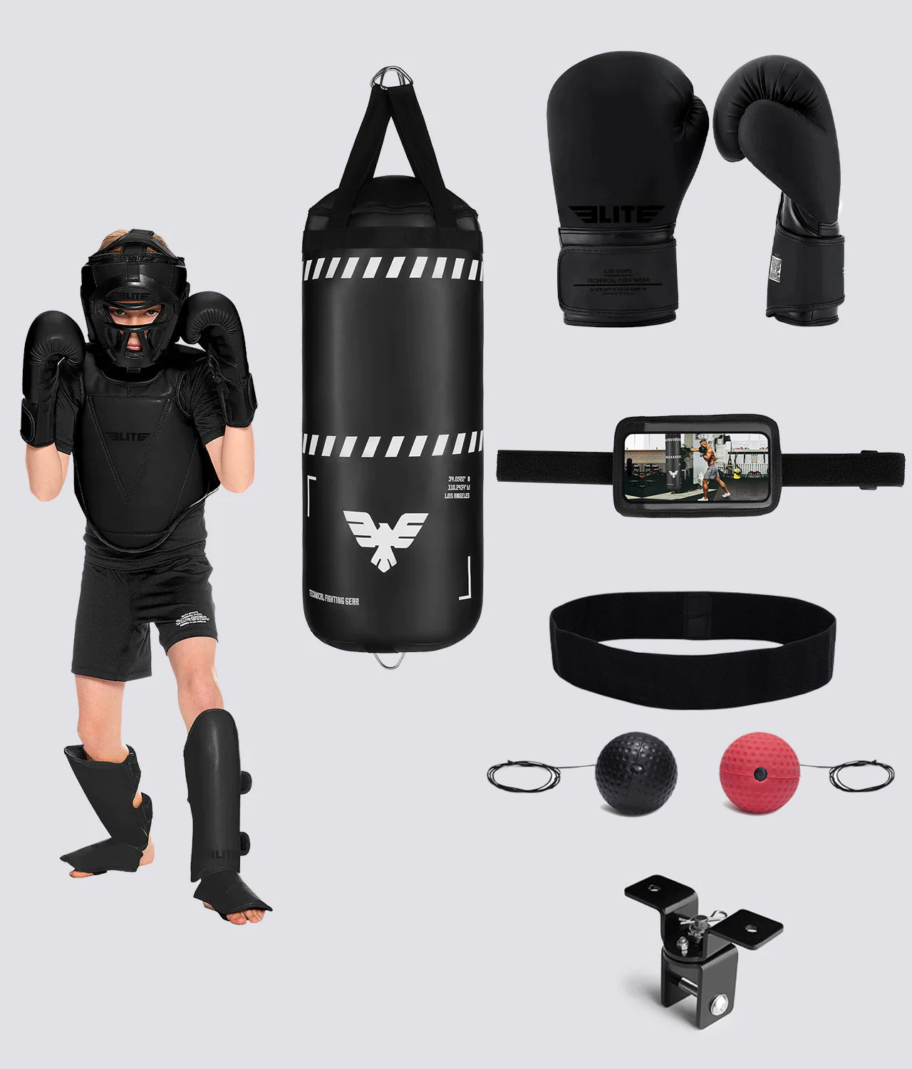 Elite Sports Kids 2.5 ft Essential Boxing Punching Bag Set