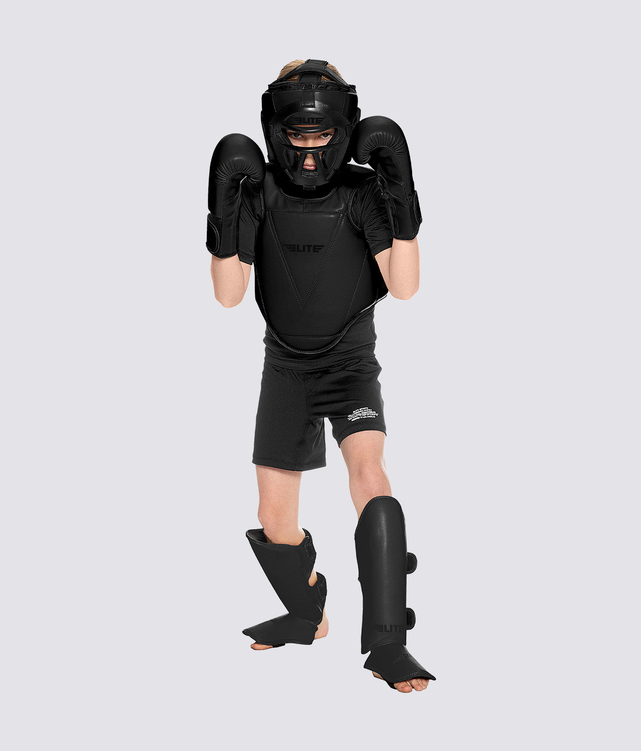 Elite Sports Kids' Black Boxing Chest Guard : 4 to 8 Years