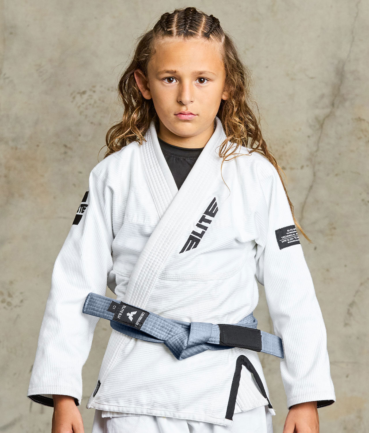 Elite Sports Kids Jiu Jitsu White Belt - Youth IBJJF Rank Belt