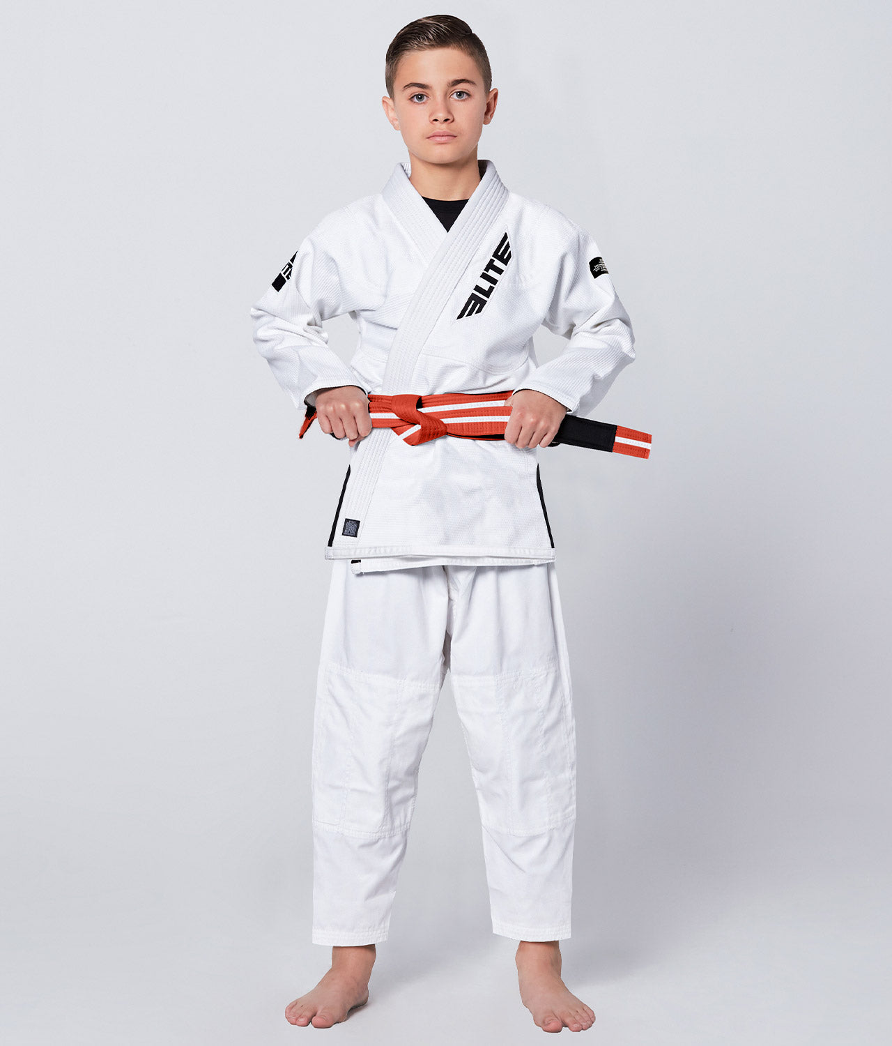 Elite Sports Kids' Jiu Jitsu BJJ Orange/White Belt Full Look
