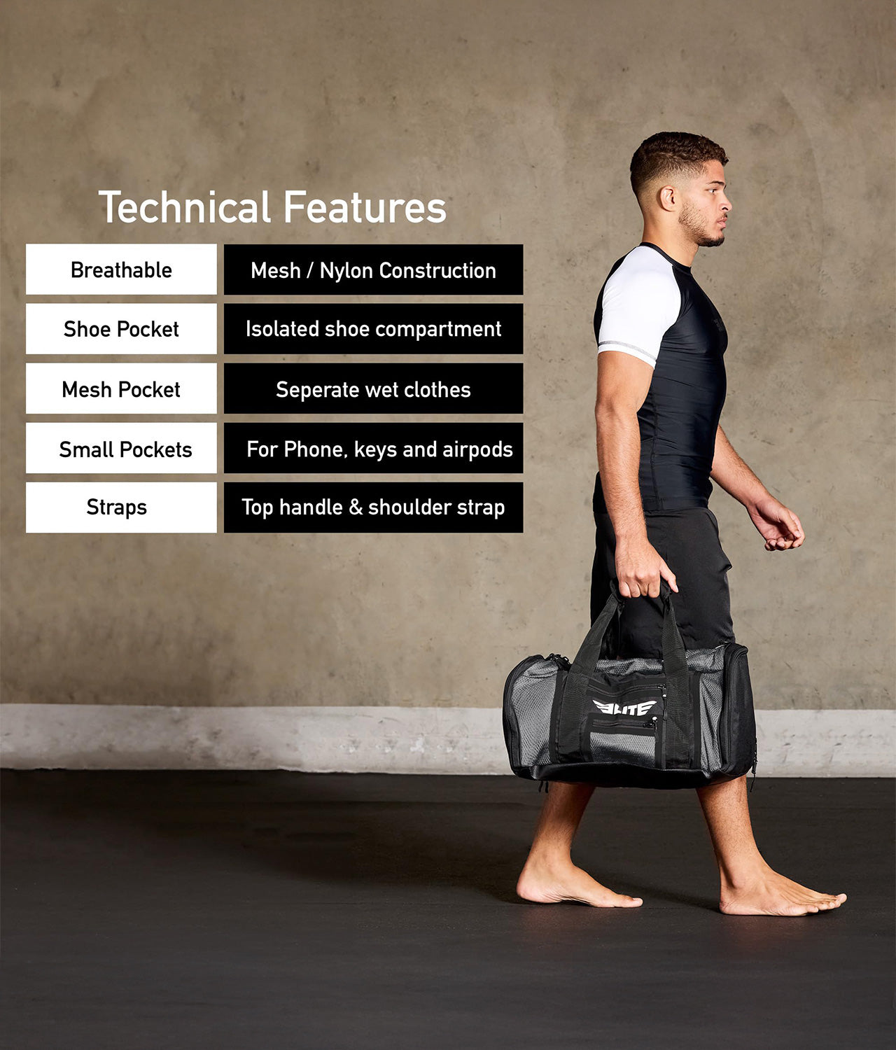 Mesh Gray Large Crossfit Gear Gym Bag
