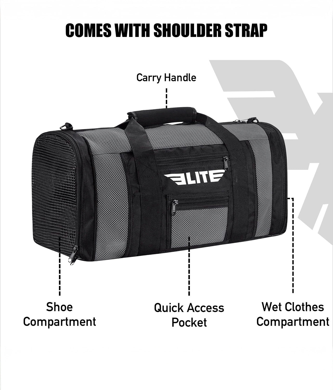 Mesh Gray Large Crossfit Gear Gym Bag