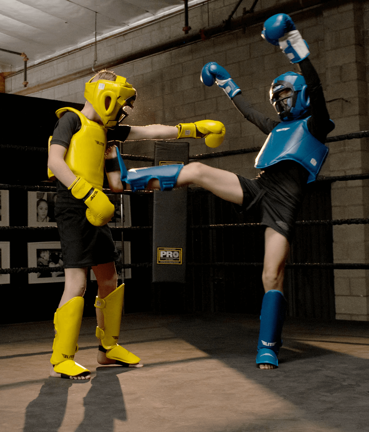 Kids' Plain Yellow Boxing Shin Guard : 7 to 10 Years