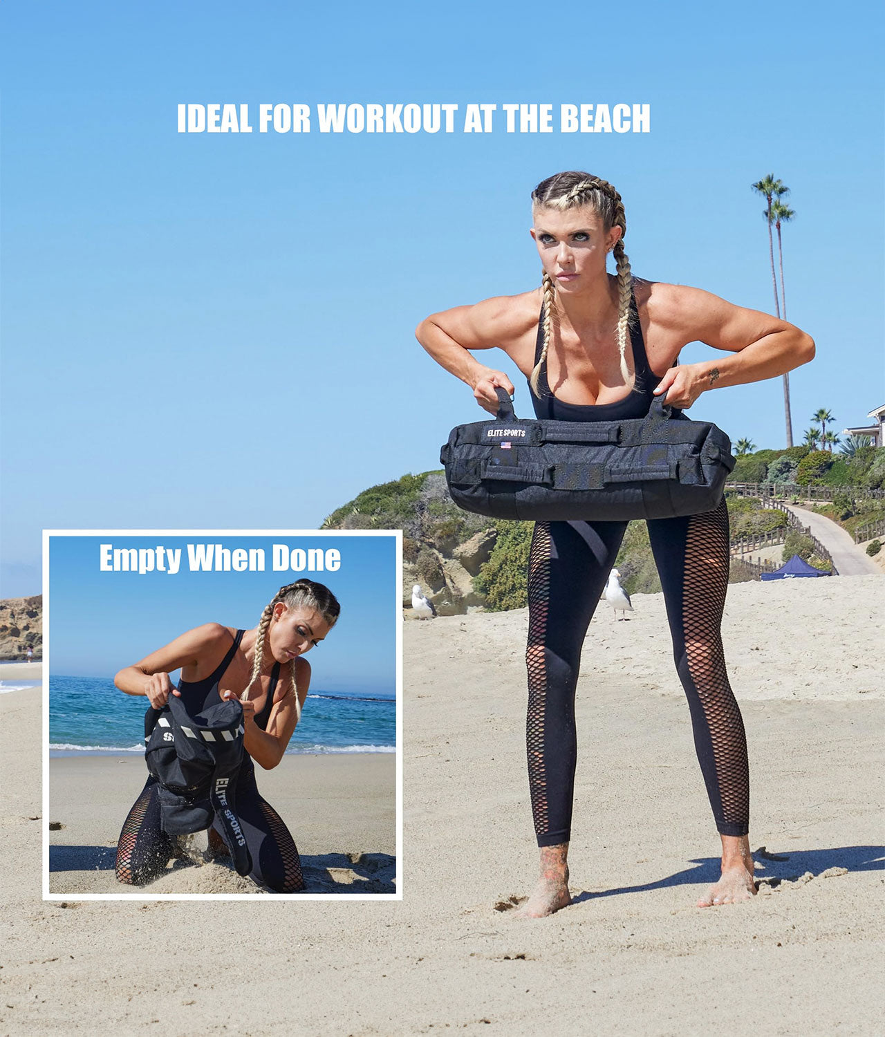 Elite Sports Set of 3 - Core Duffel Workout Sandbags  Ideal For Workout At the Beach