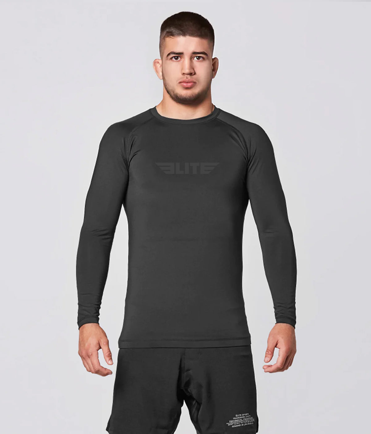 Elite Sports Standard Black Long Sleeve Brazilian Jiu Jitsu BJJ Rash ...