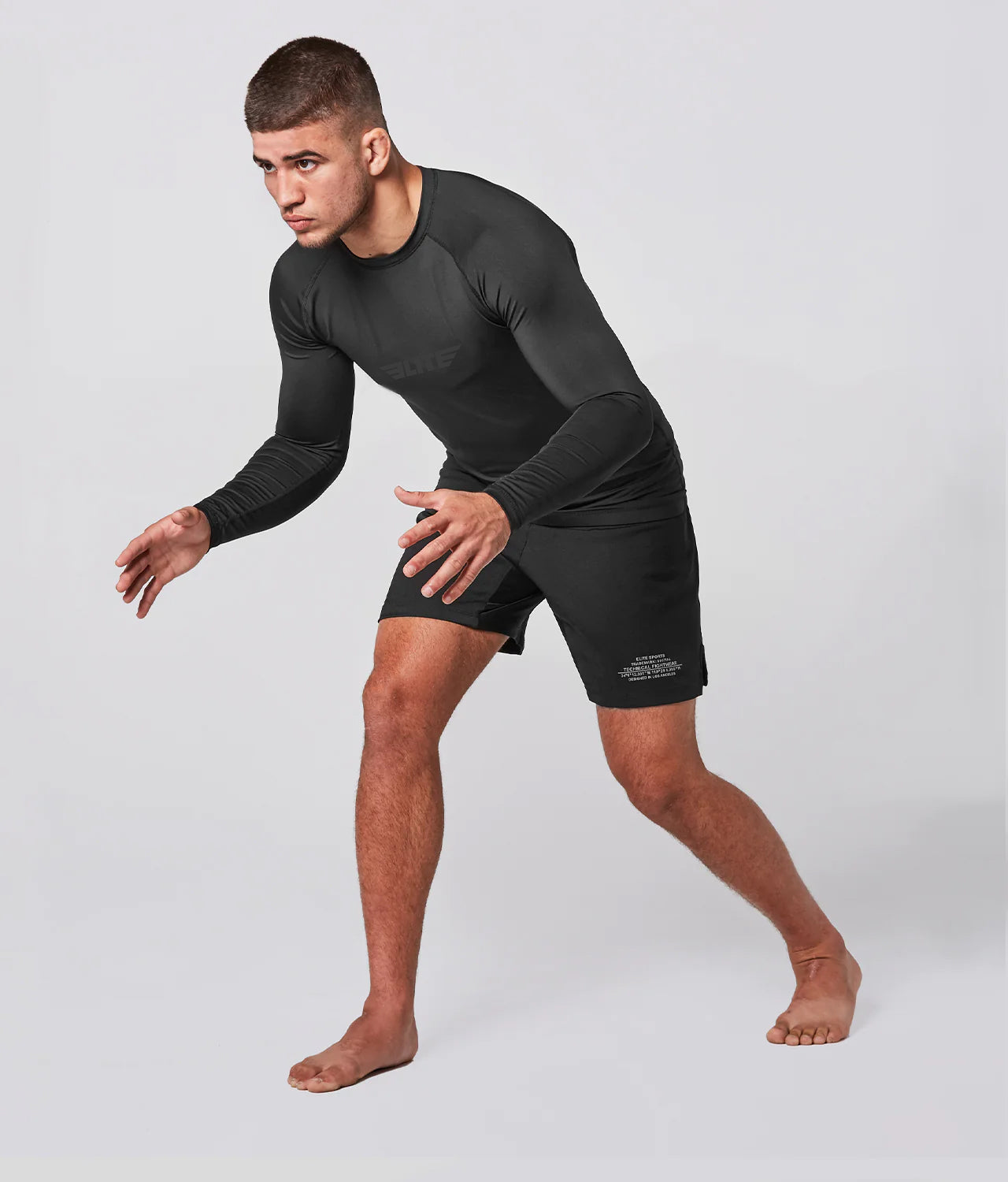 Men's Standard Black Long Sleeve MMA Rash Guard