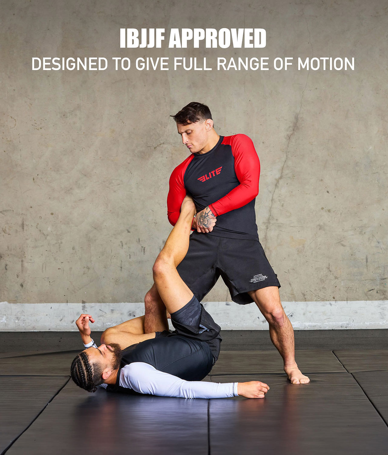 Men's Standard Red Long Sleeve MMA Rash Guard