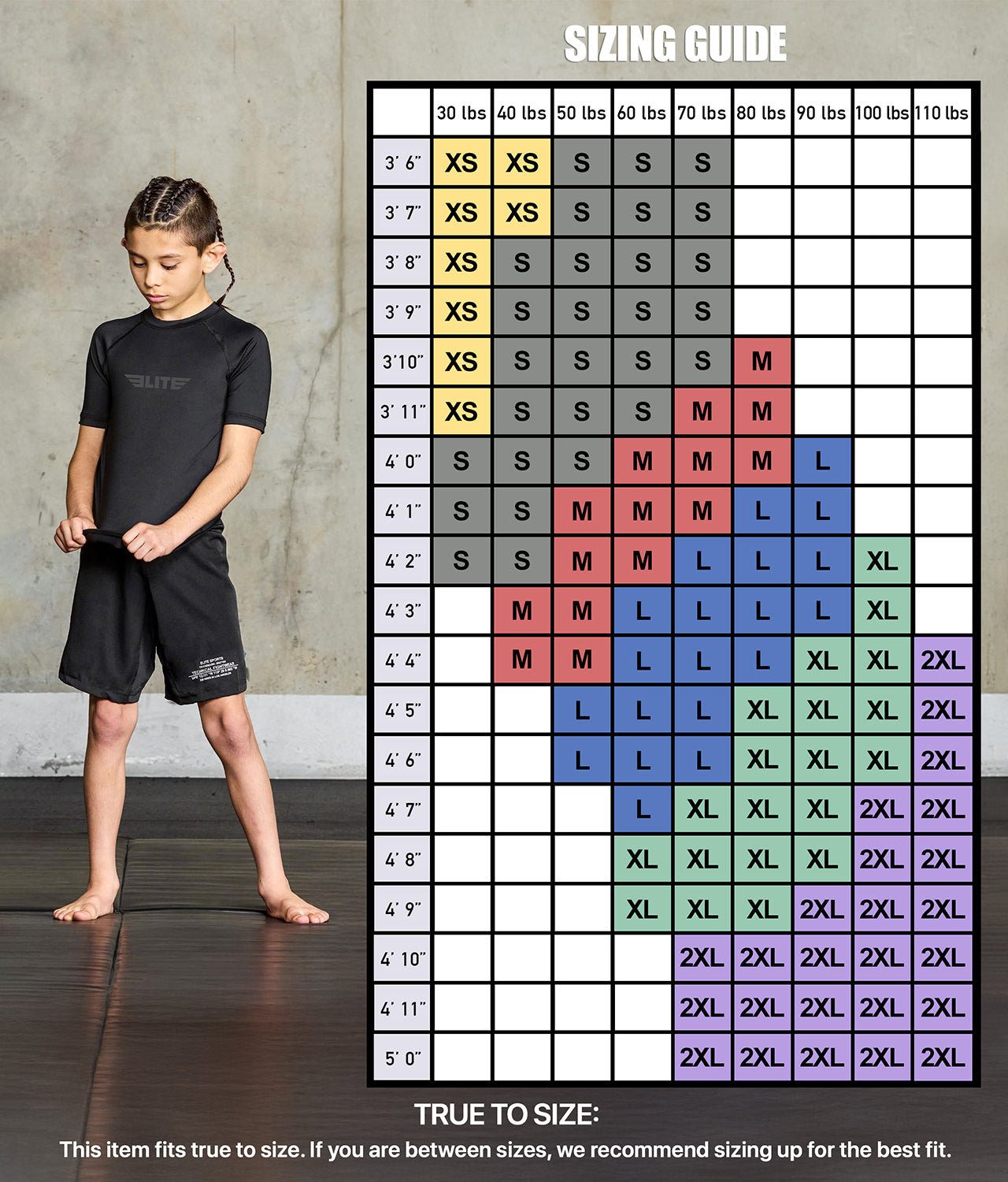 Standard Black Short Sleeve No-Gi Kids BJJ Rash Guard