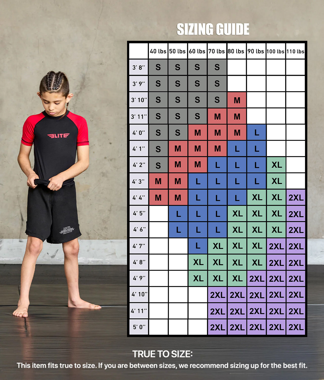 Kids' Standard Red Short Sleeve Muay Thai Rash Guard