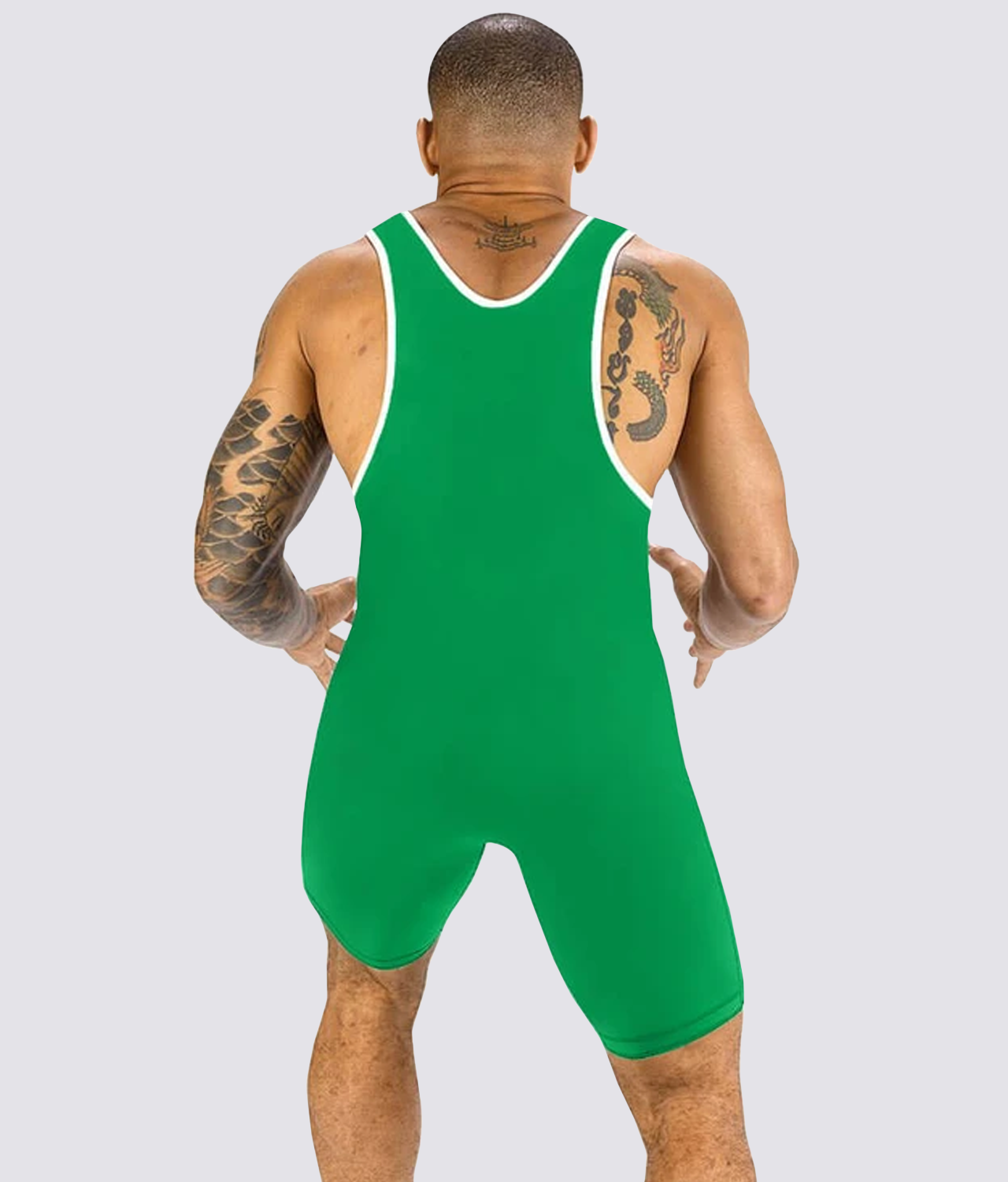 Elite Sports Adults' Standard Series Green Wrestling Singlets  Back View