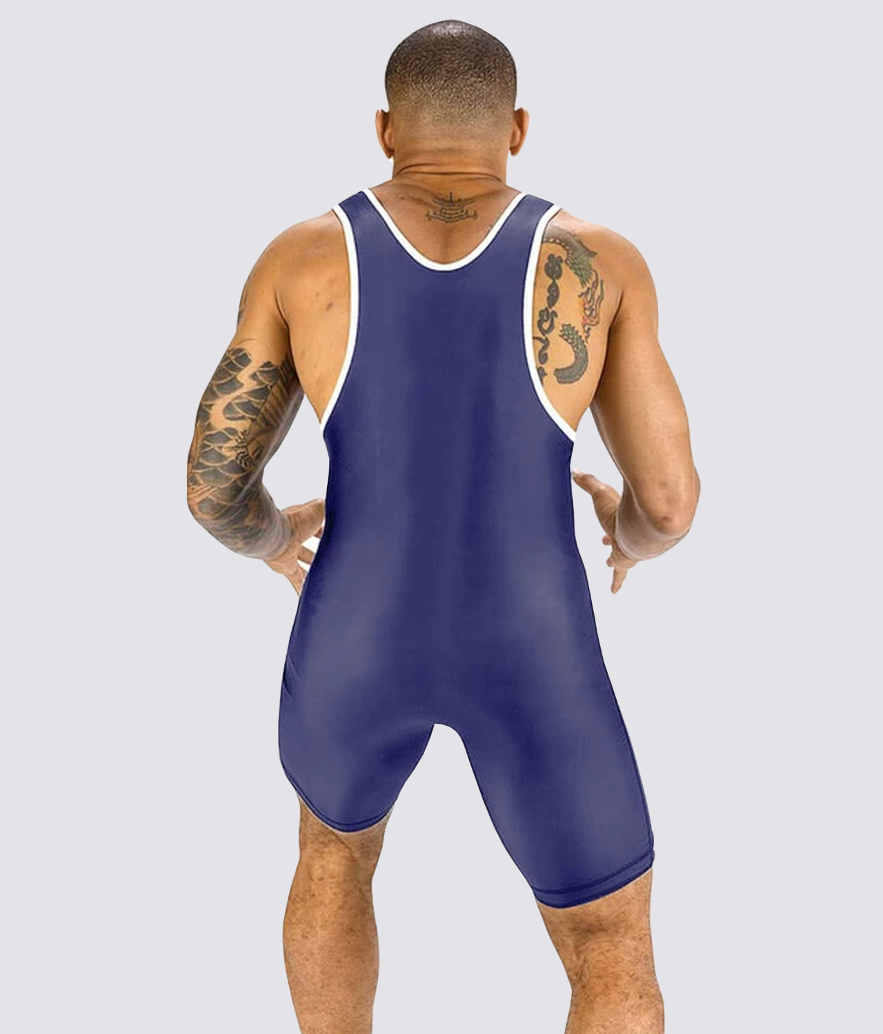 Elite Sports Adults' Standard Series Navy Wrestling Singlets Back View