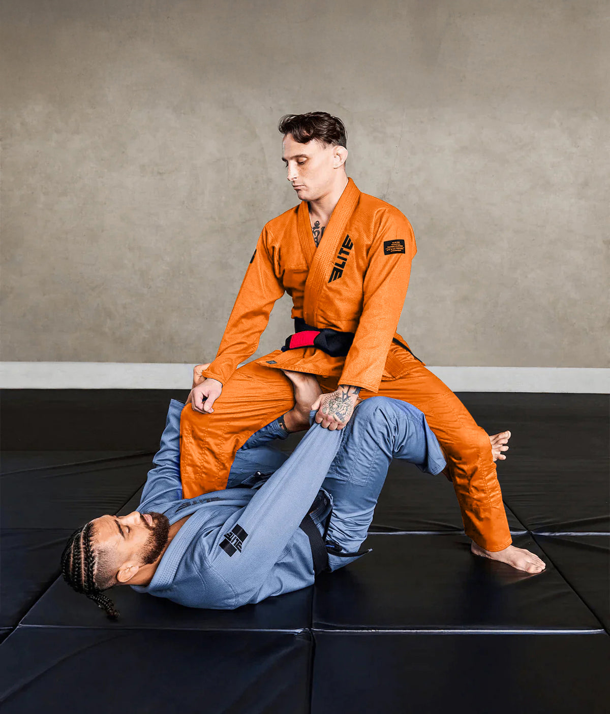 Elite Sports Core Orange Adults BJJ Gi w/ Free Belt, Preshrunk Jiu Jitsu Gi
