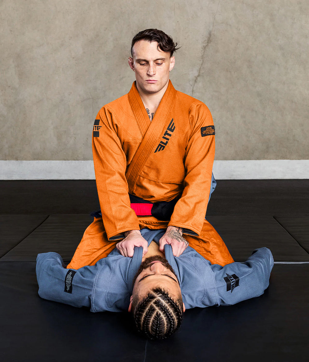 Elite Sports Core Orange Adults BJJ Gi w/ Free Belt, Preshrunk Jiu Jitsu Gi