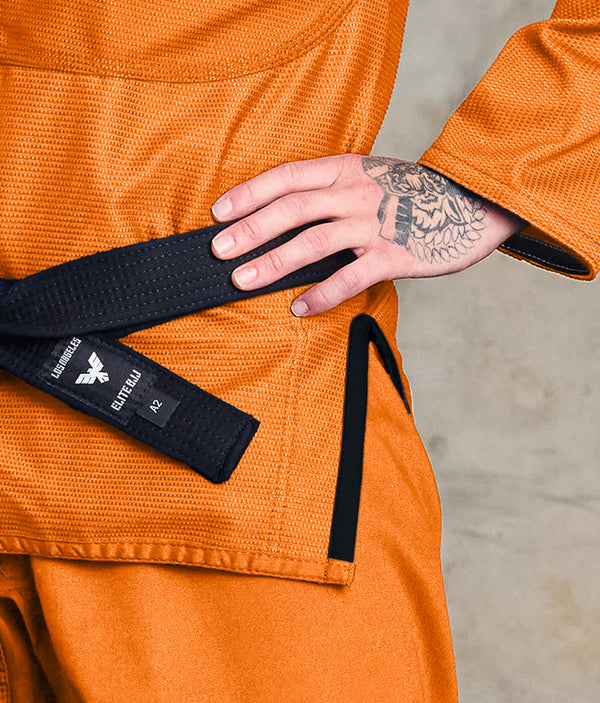 Elite Sports Core Orange Adults BJJ Gi w/ Free Belt, Preshrunk Jiu Jitsu Gi