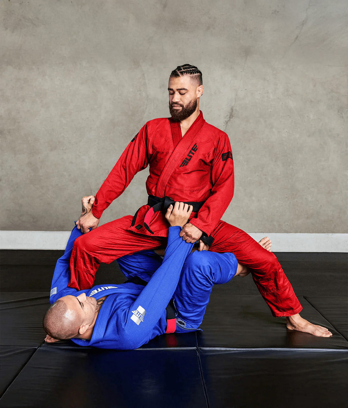 Elite Core Red Mens BJJ Gi w/ Free Belt, Preshrunk Jiu Jitsu Gi
