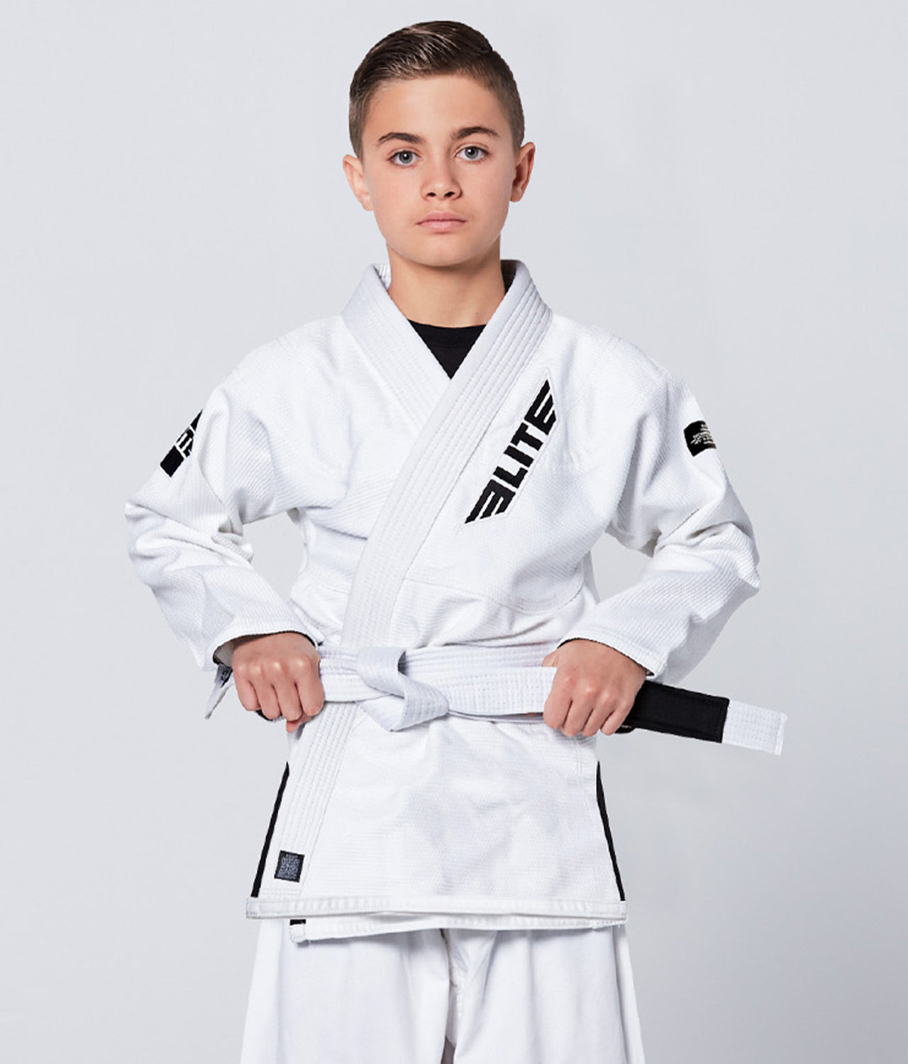 Elite Sports Kids' Core White Brazilian Jiu Jitsu BJJ Gi  Main View