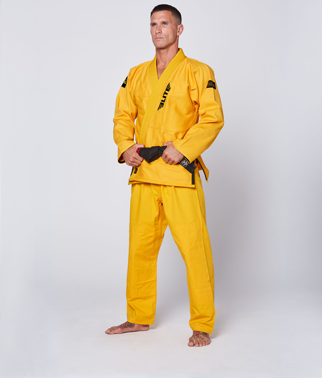 Elite Sports Men's Core Yellow Brazilian Jiu Jitsu BJJ Gi  Side View