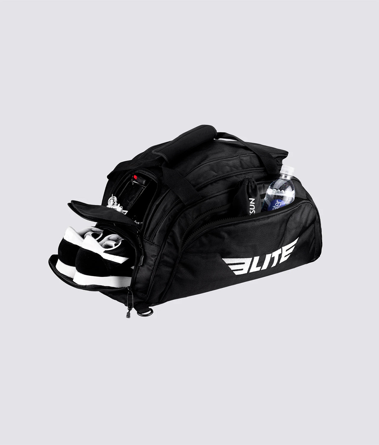 Elite Sports Warrior Black Large Duffel Jiu Jitsu BJJ Gear Gym Bag Storage