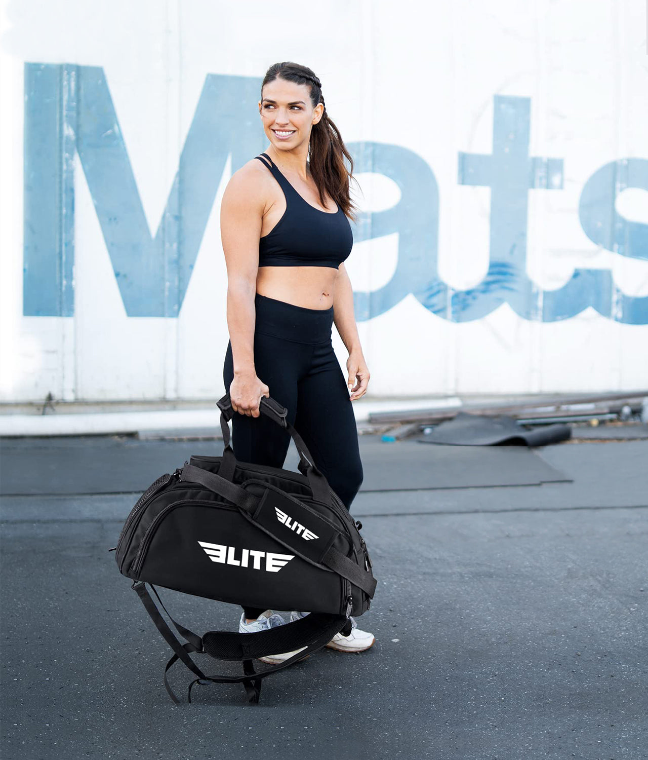 Elite Sports Warrior Black Large Duffel Muay Thai Gear Gym Bag