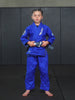 elite sports ultra light preshrunk Navy kids brazilian jiu jitsu bjj gi with free belt demo video