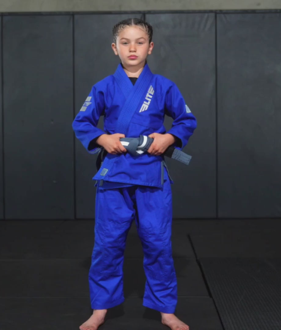 elite sports kids brazilian jiu jitsu bjj green white belt demo video