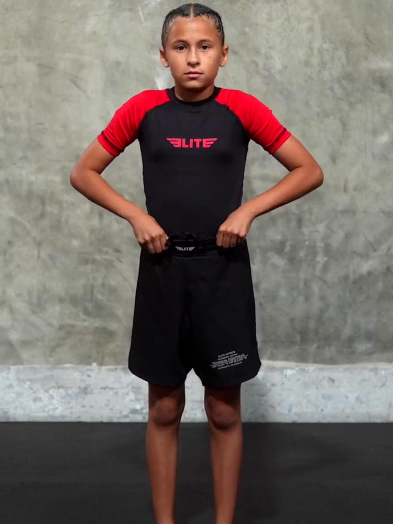 elite sports jack series black kids mma shorts demo video