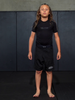 elite sports standard black short sleeve nogi kids bjj rash guard demo video
