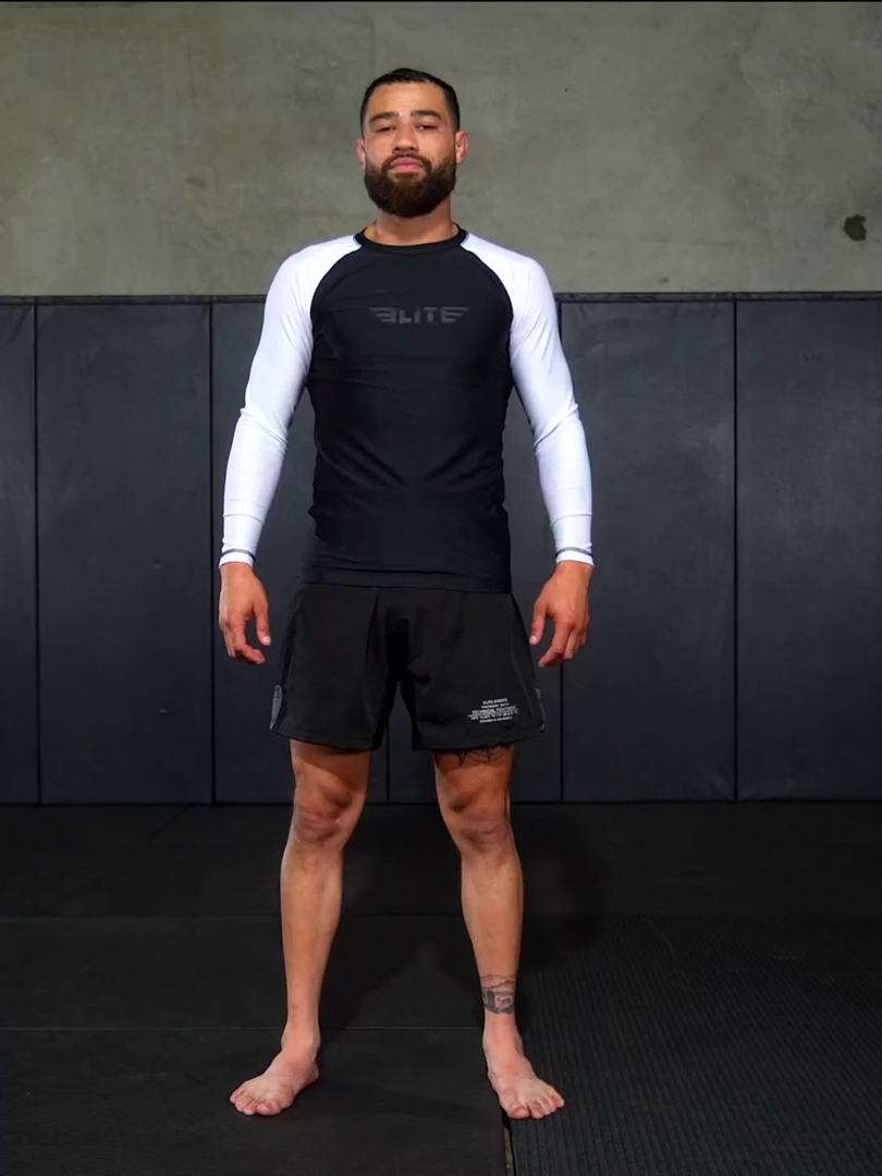 elite sports standard black white mens long sleeve mma rash guard demo video
