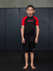 elite sports standard red black short sleeve kids mma rash guard demo video