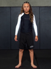 elite sports standard white black long sleeve nogi kids bjj rash guard demo video