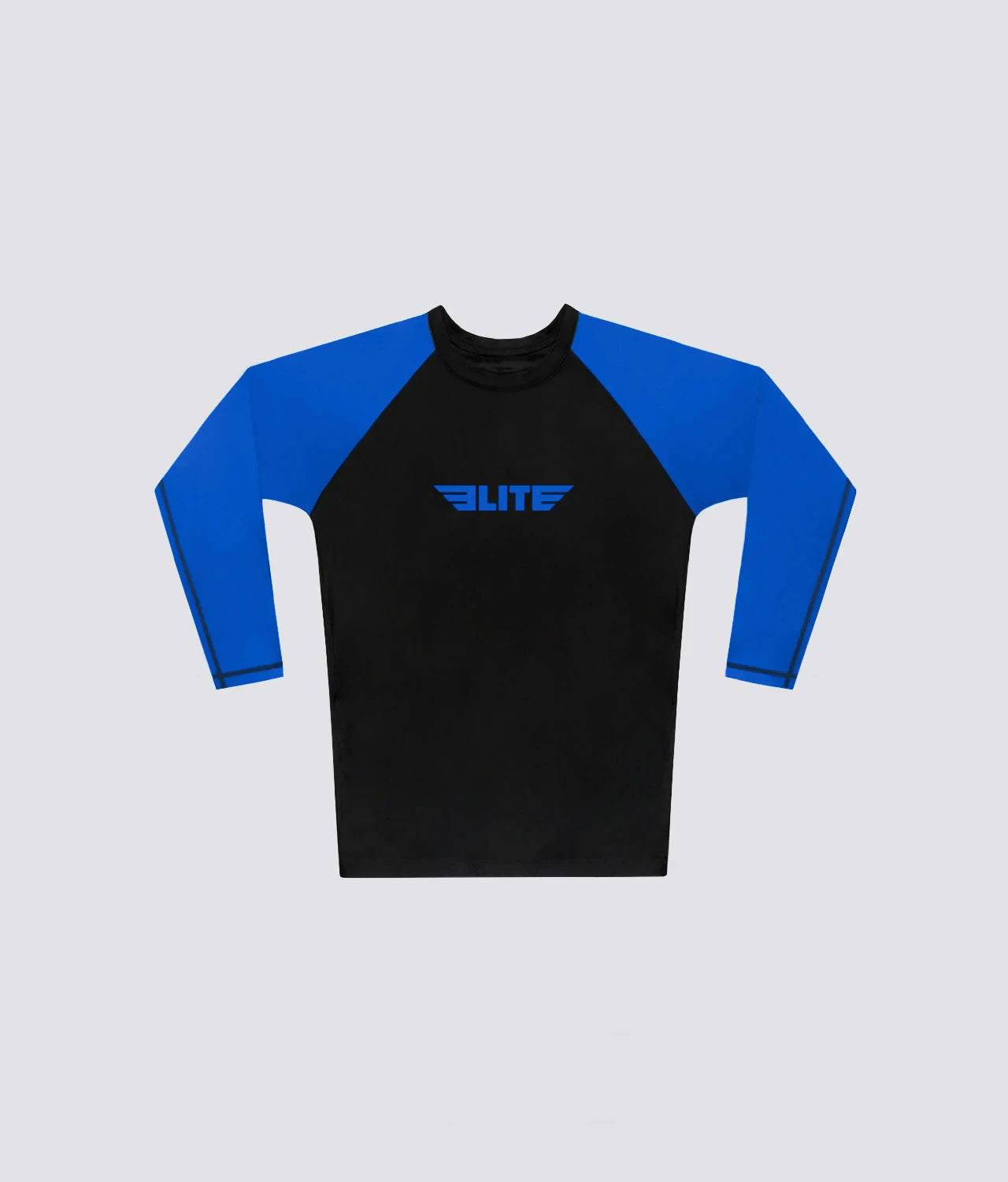 Elite Sports Women's Standard Blue Long Sleeve MMA Rash Guard Flat