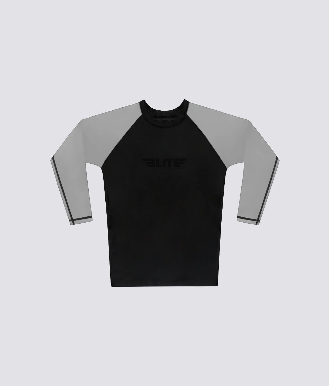 Elite Sports Women's Standard Gray Long Sleeve MMA Rash Guard Flat