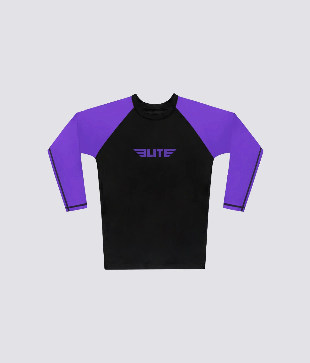 Elite Sports Women's Standard Purple Long Sleeve MMA Rash Guard Flat