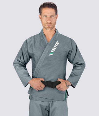 Elite Sports Ultra Light Preshrunk Comfortable Gray Adult Brazilian Jiu Jitsu BJJ Gi  With Free White Belt