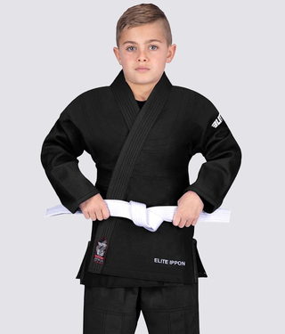 Kids' Ultra Light Preshrunk Black Judo Gi