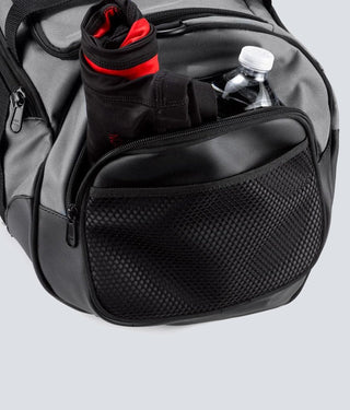 Born Tough 2 Zippered Side Pockets Gray Gym Workout Duffel Bag