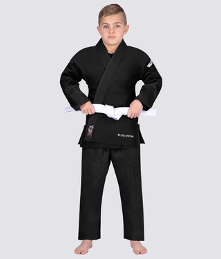 Kids' Ultra Light Preshrunk Black Judo Gi