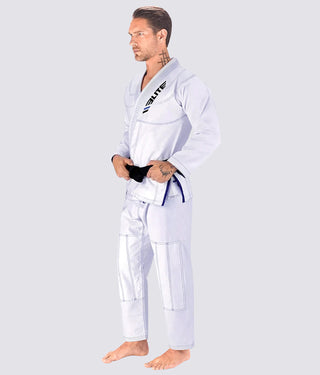 Elite Sports Ultra Light Preshrunk Anti-Odor White Adult Brazilian Jiu Jitsu BJJ Gi  With Free White Belt