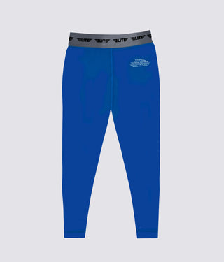 Kids' Plain Blue Compression Jiu Jitsu Bjj Spat Pants