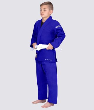 Ultra Light Preshrunk Blue Kids Judo Gi for Adults