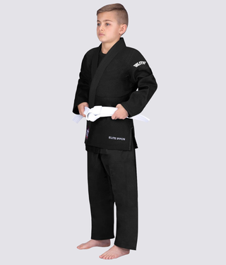 Kids' Ultra Light Preshrunk Black Judo Gi