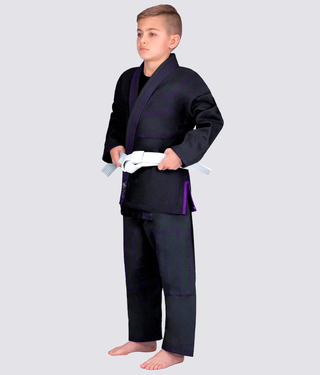 Elite Sports Essential Ultra Light Preshrunk Sweat-wicking Black Kids Brazilian Jiu Jitsu BJJ Gi With Free White Belt