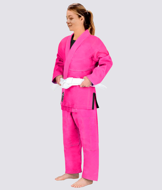 Elite Sports Essential Ultra Light Preshrunk Sweat-wicking Pink Kids Brazilian Jiu Jitsu BJJ Gi With Free White Belt