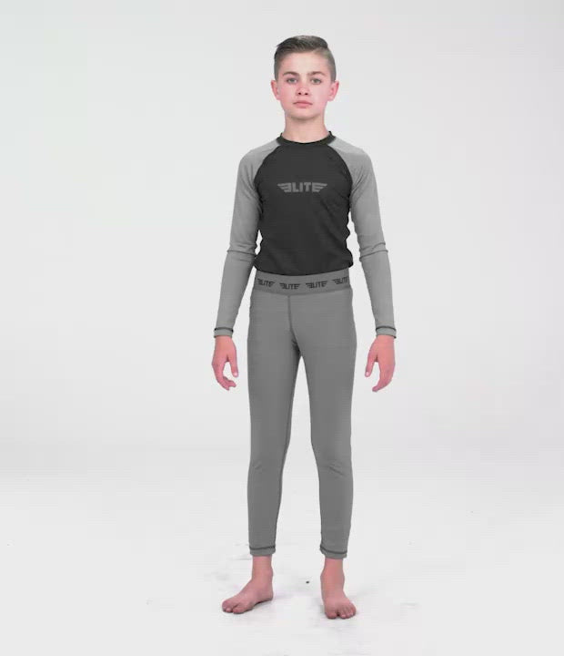 Kids' Plain Gray Compression Wrestling Spat Pants Video