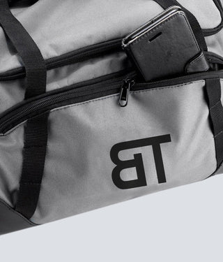 Born Tough Highly Water-Resistant Gray Gym Workout Duffel Bag