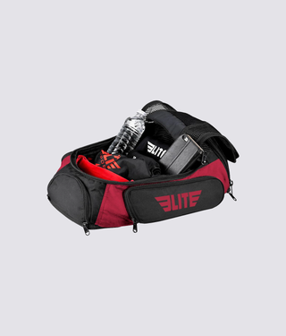 Elite Sports Athletic Convertible Handles and Shoulder Straps Red Boxing Gear Gym Bag & Backpack