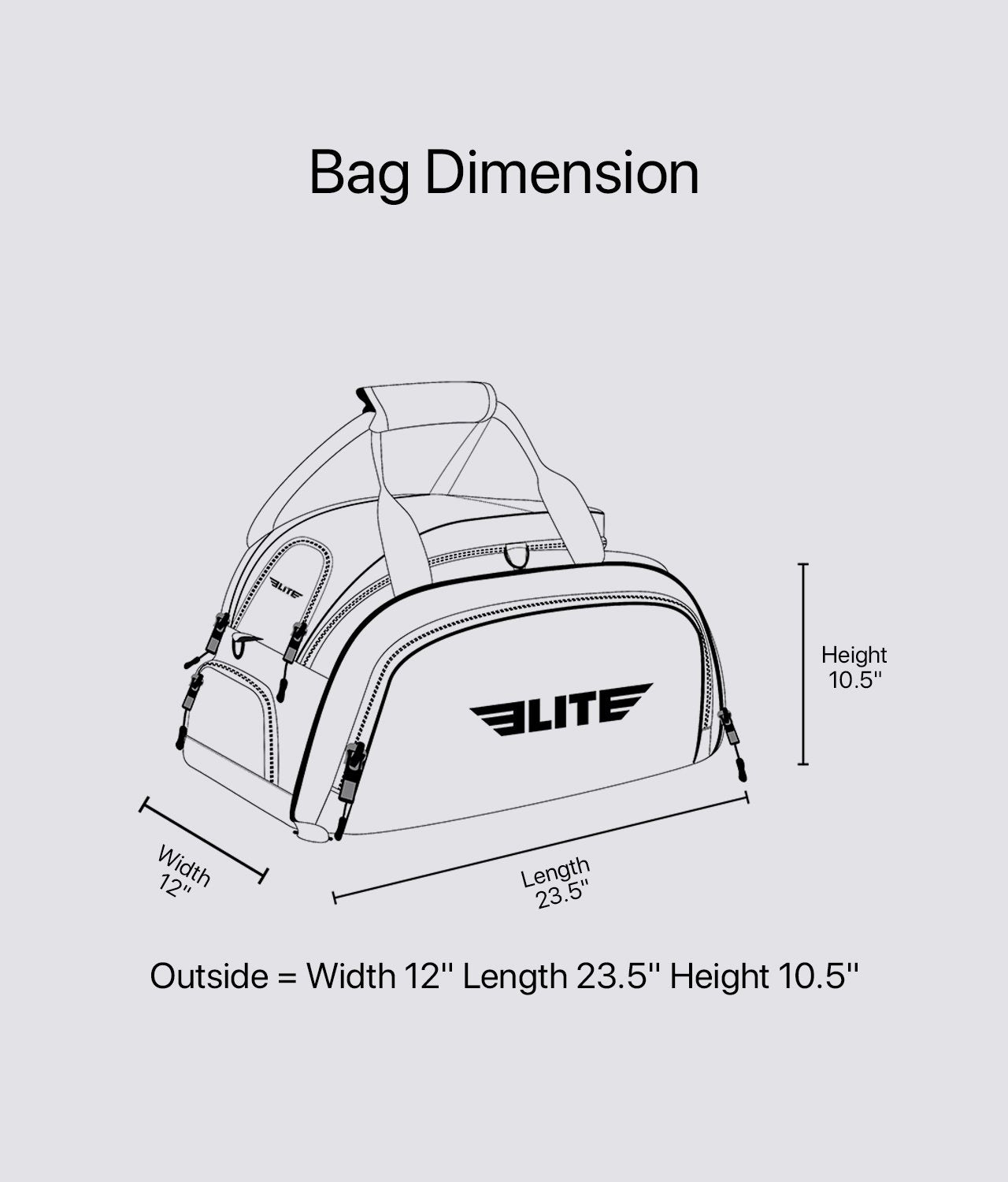 Warrior Gray Large Duffel Jiu Jitsu BJJ Gear Gym Bag